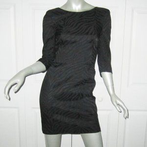 THE KOOPLES Black Zebra Print Low Back Mini Dress